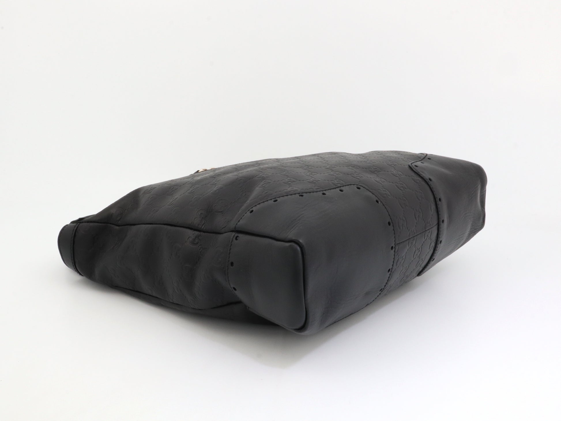 GUCCI Guccissima Horsebit Leather Black W35cm 145777 Handbag