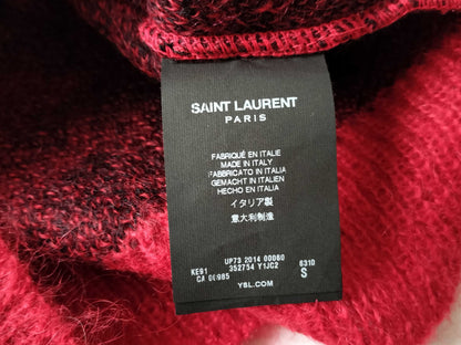 SAINT LAURENT Men's SAINT LAURENT PARIS Mohair Knit Top with Heart Print