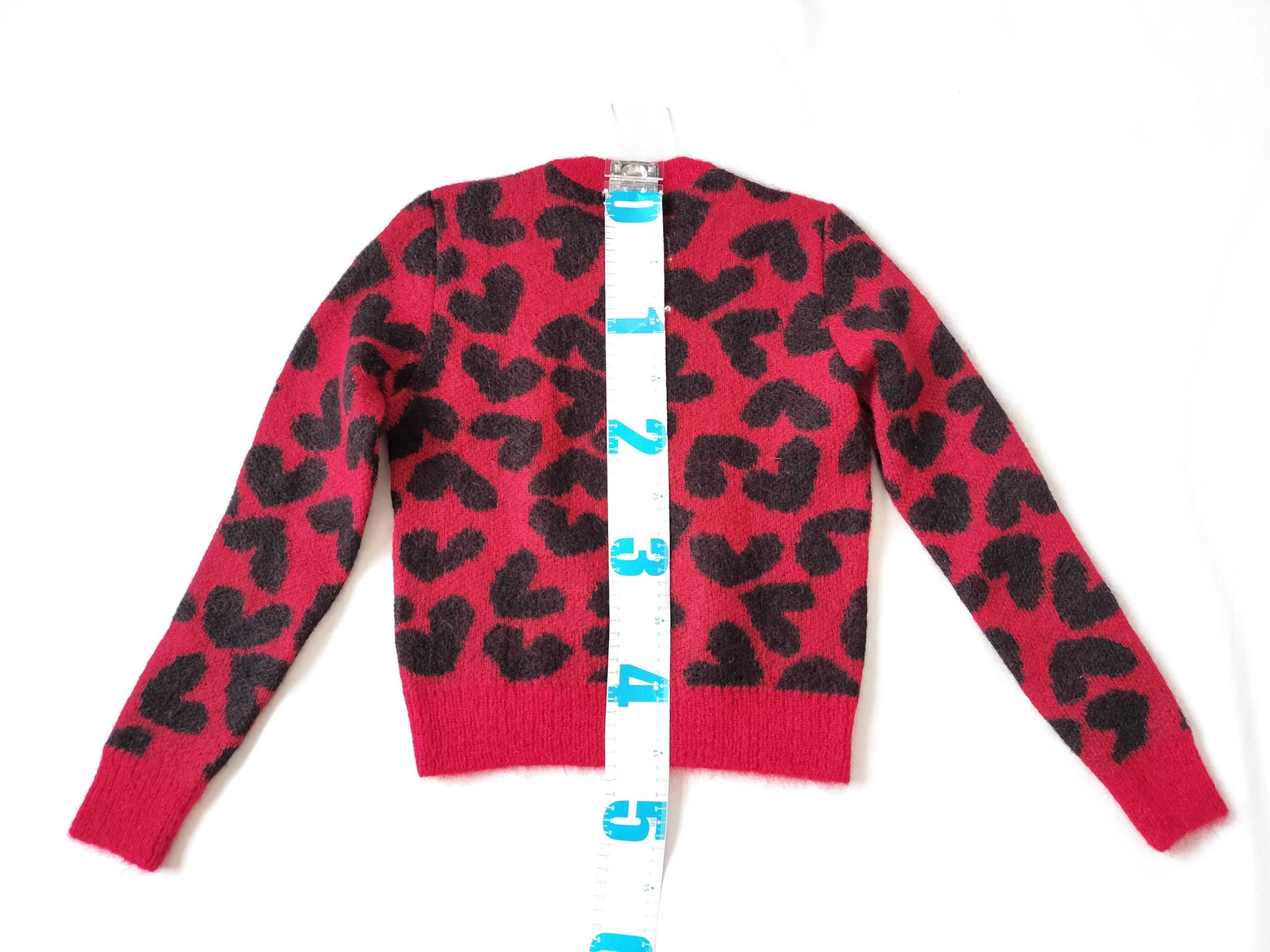 SAINT LAURENT Men's SAINT LAURENT PARIS Mohair Knit Top with Heart Print