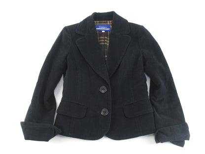 BURBERRY BLUE LABEL Velour Nova Check Black Outer Jacket