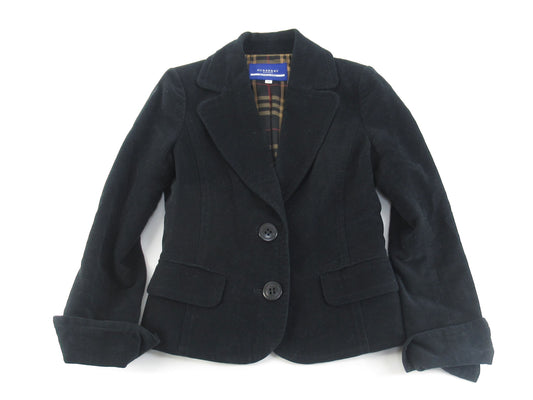 BURBERRY BLUE LABEL Velour Nova Check Black Outer Jacket
