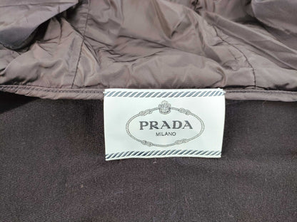 PRADA Prada Blue Tag Hoodie with Nylon and Rubber Logo