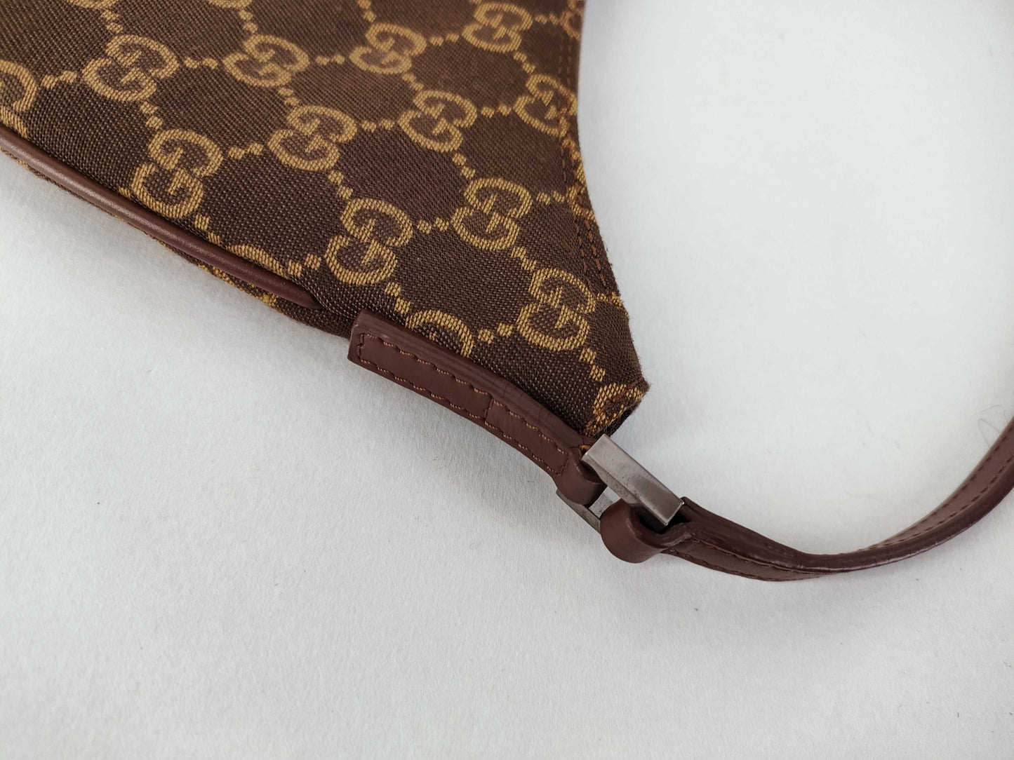 GUCCI GG Canvas Handbag Pouch Brown