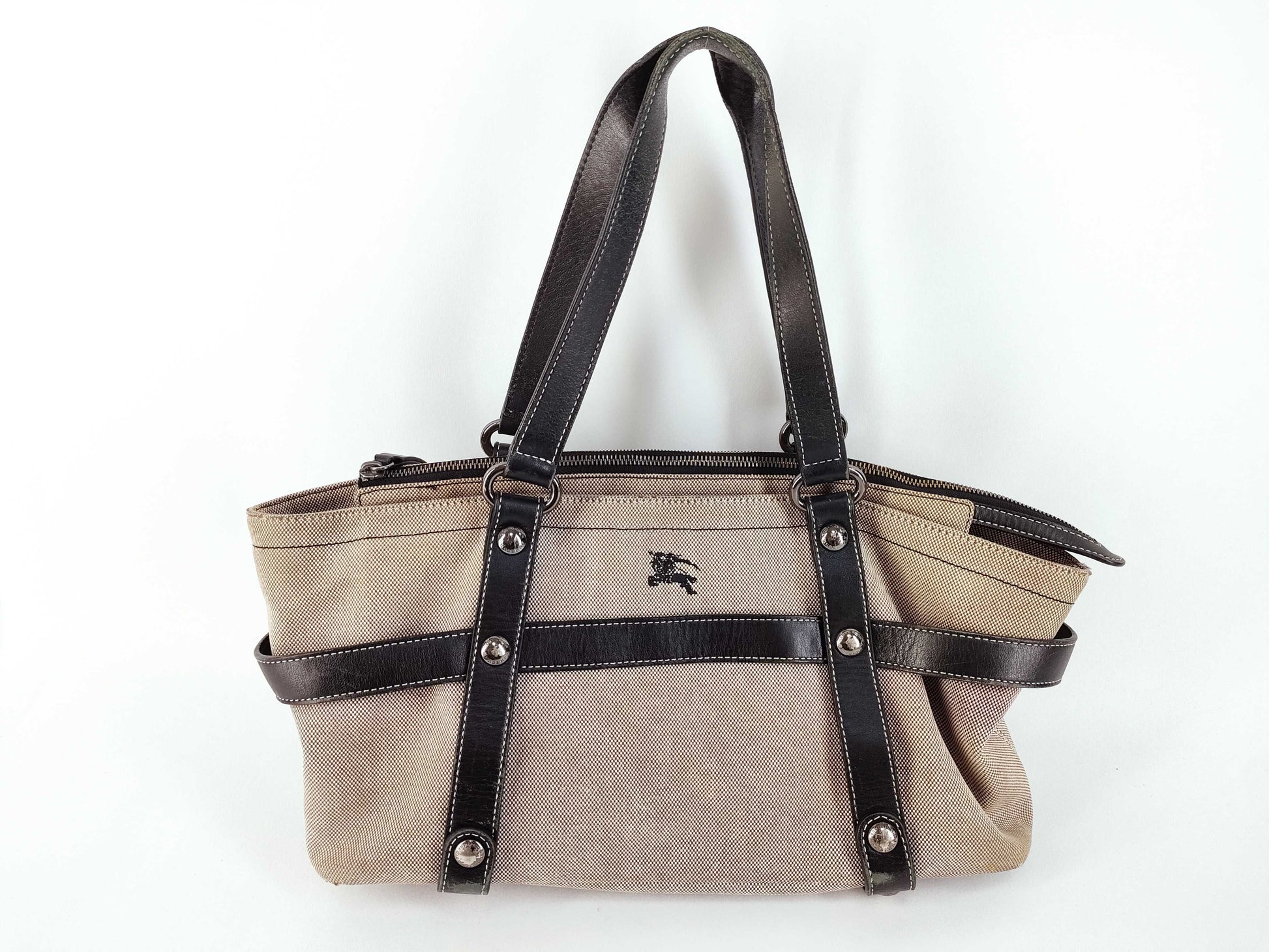 BURBERRY Handbag Tote Bag Gray Canvas Tote Bag