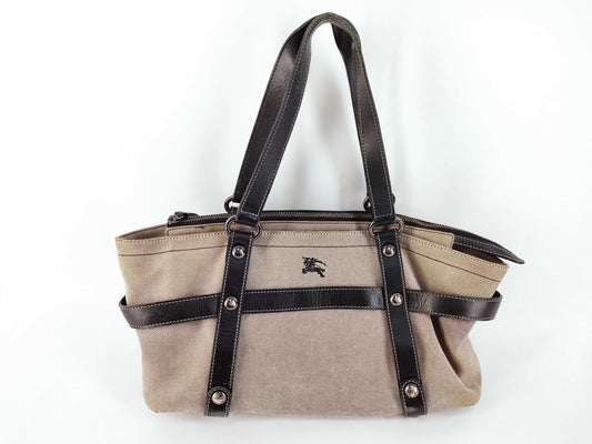 BURBERRY Handbag Tote Bag Gray Canvas Tote Bag