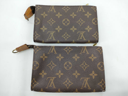 LOUIS VUITTON Monogram LV Collection of 2 Pouches Monogram Pouch