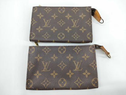 LOUIS VUITTON Monogram LV Collection of 2 Pouches Monogram Pouch