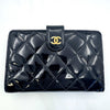 CHANEL Enamel Coco Mark Wallet Black Wallet