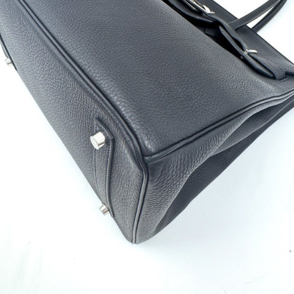 HERMES Birkin 35 Black Y Stamp Handbag