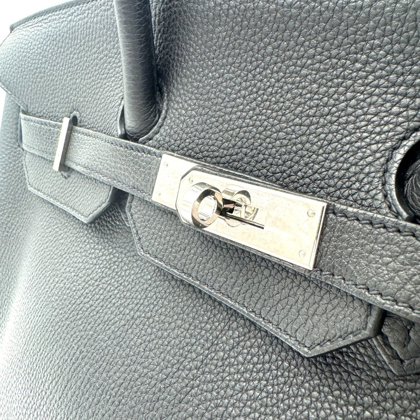 HERMES Birkin 35 Black Y Stamp Handbag