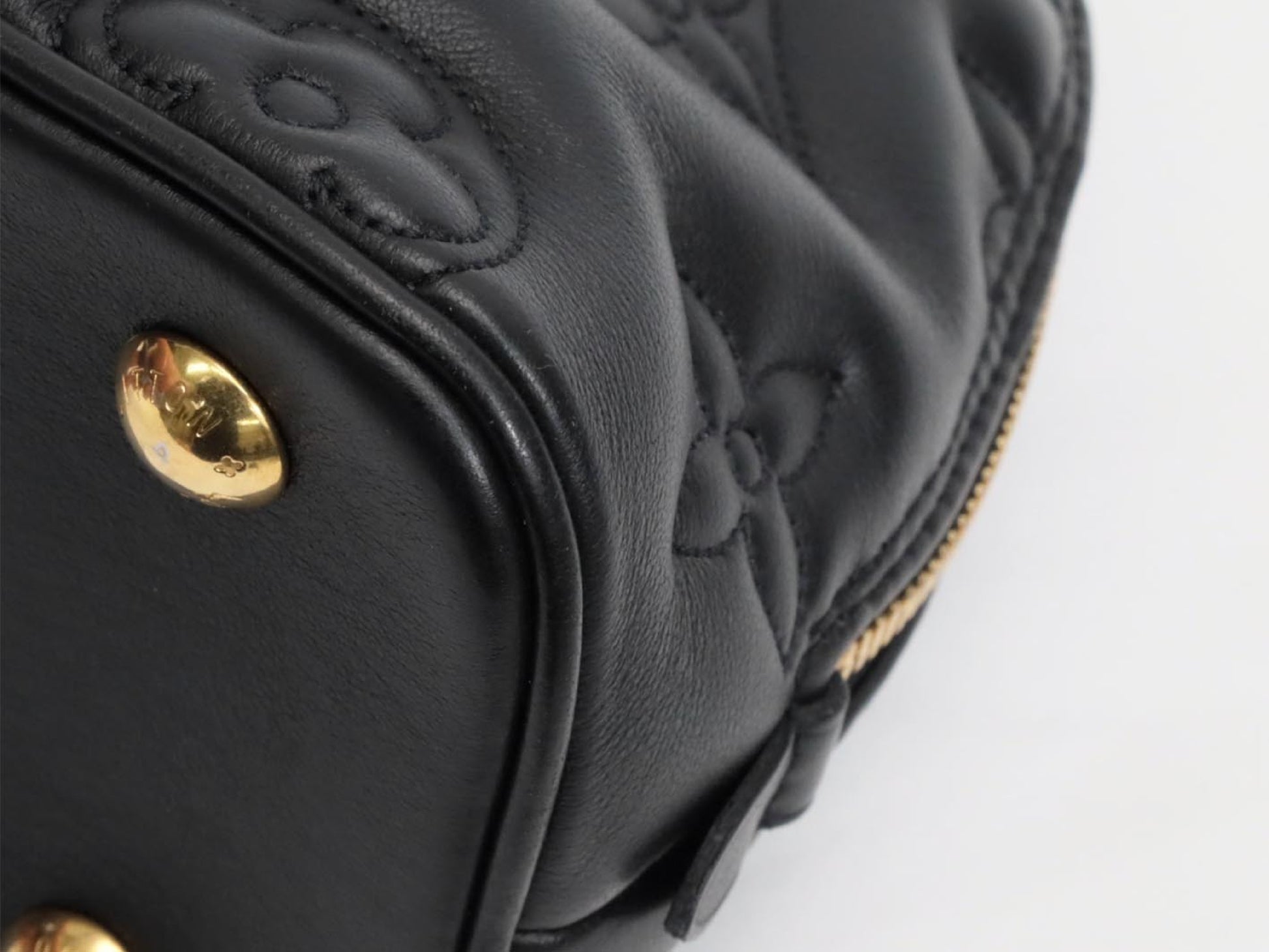 LOUIS VUITTON Bubble Gram Alma BB M59793 Black RFID Verified Shoulder Bag