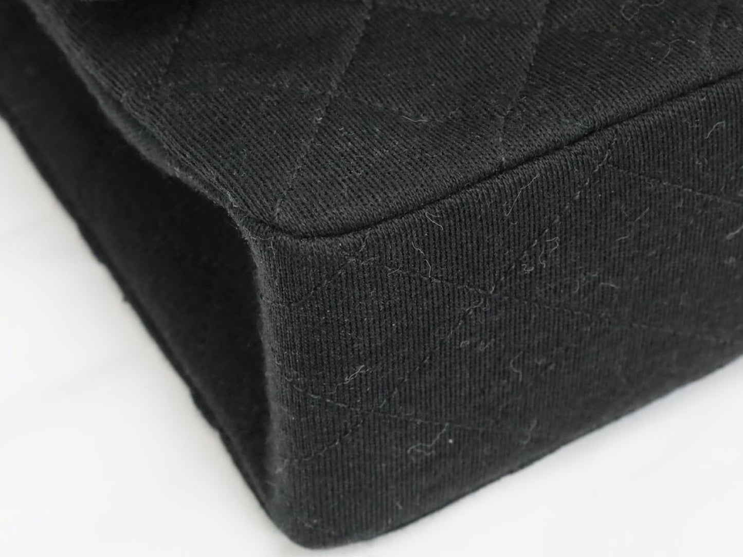 CHANEL Cotton Double Flap Shoulder Bag