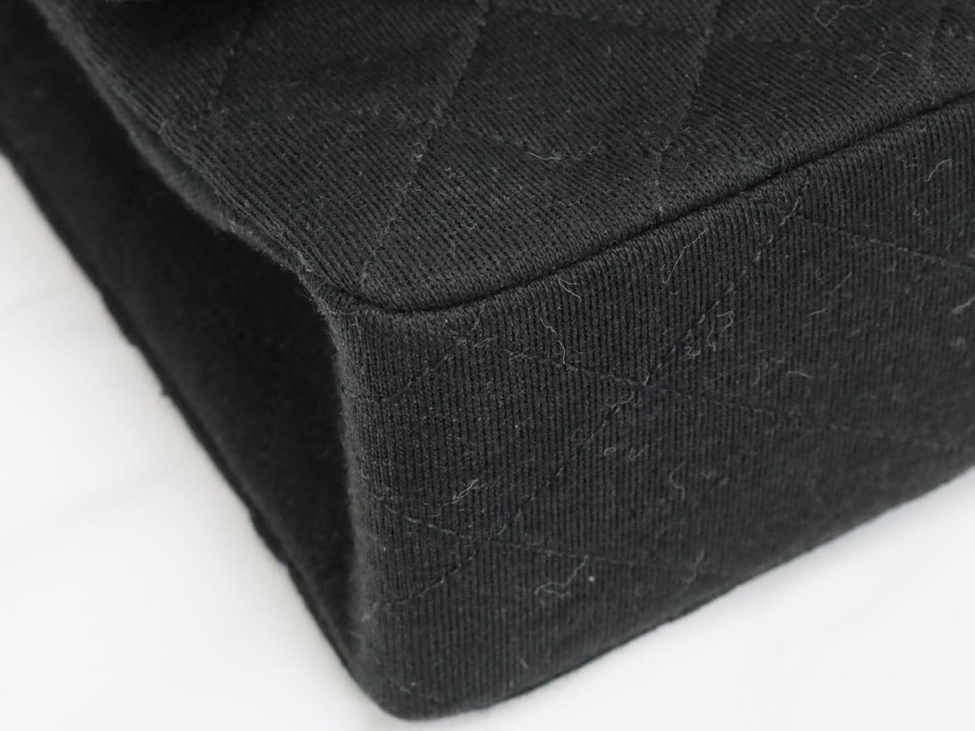 CHANEL Cotton Double Flap Shoulder Bag