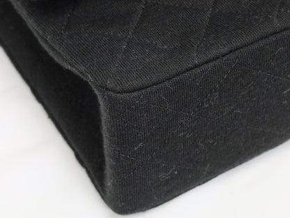 CHANEL Cotton Double Flap Shoulder Bag