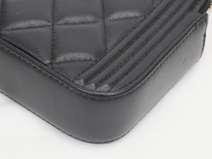 CHANEL Boy Chanel Lambskin Chain Wallet in Black with Gold Hardware, No. 24 Shoulder Bag