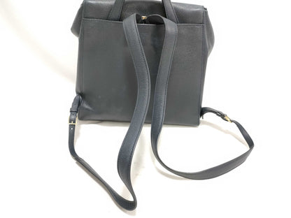 VALEXTRA Iside Backpack in Caviar Skin with Turnlock, Black