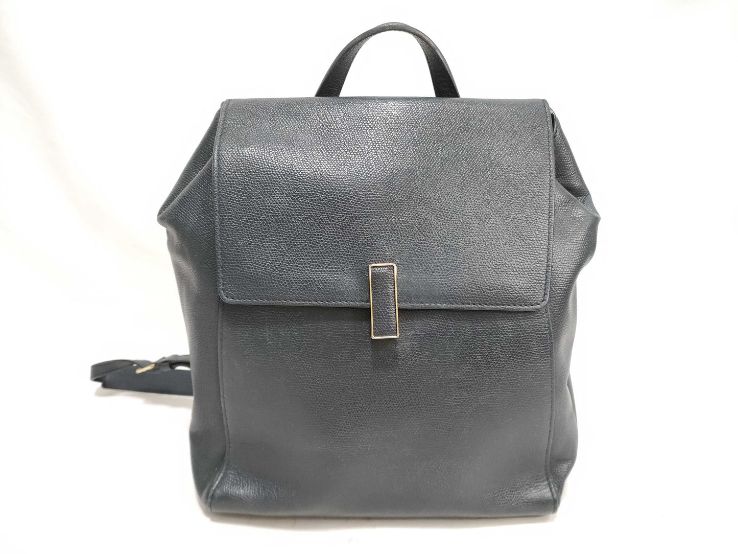 VALEXTRA Iside Backpack in Caviar Skin with Turnlock, Black