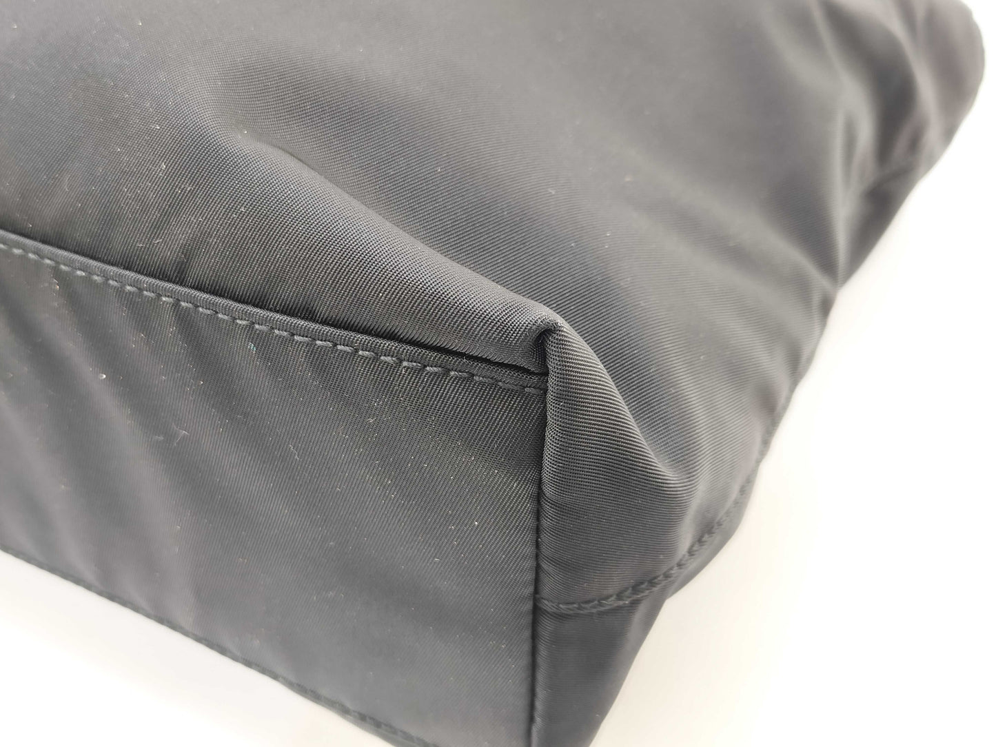 PRADA Nylon Triangle Logo Tote Bag B8484 Black W25cm Handbag