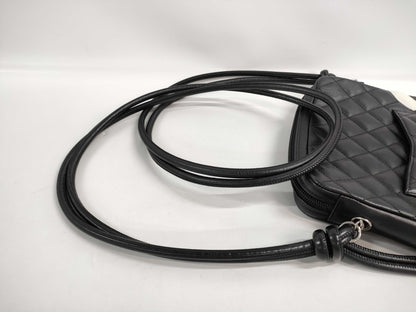 CHANEL Cambon Line Shoulder Bag, Black/White, W19cm, Shoulder Bag