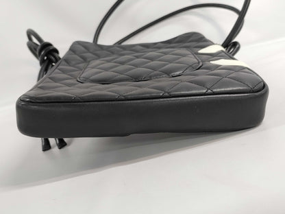 CHANEL Cambon Line Shoulder Bag, Black/White, W19cm, Shoulder Bag