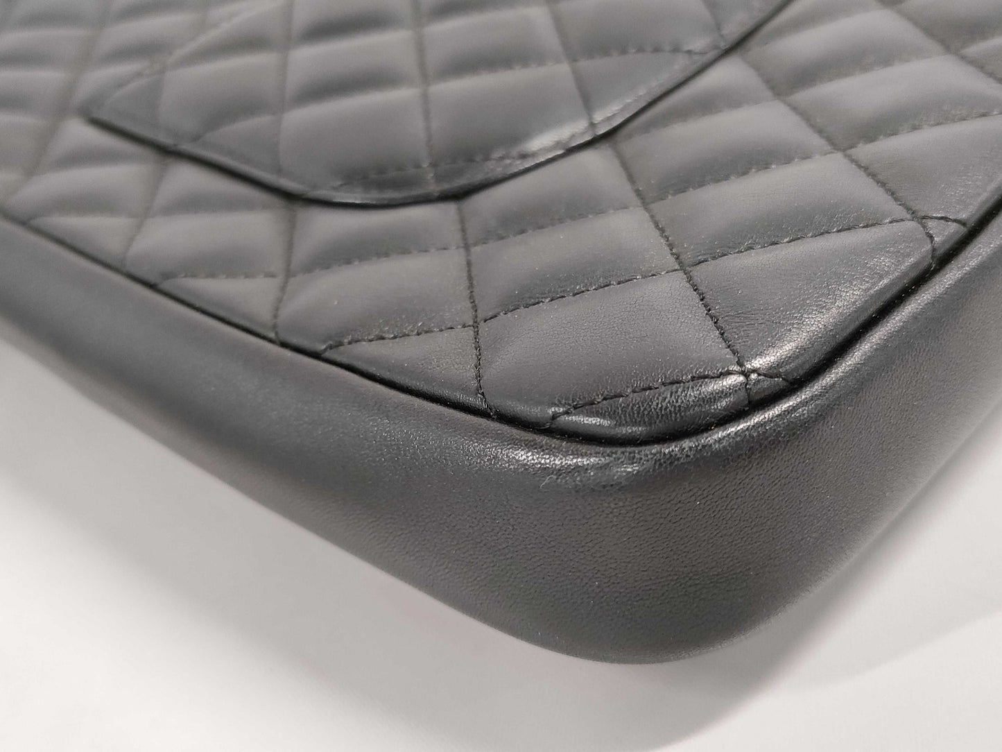 CHANEL Cambon Line Shoulder Bag, Black/White, W19cm, Shoulder Bag