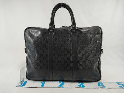 GUCCI GG Imprime Gucci 201480 GG Imprime Black Leather x PVC Handbag Business Bag