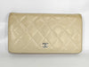 CHANEL Matelasse Coco Mark Silver Lambskin Leather Long Wallet