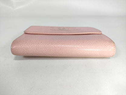 CHANEL Caviar Skin Chanel CHANEL Coco Mark Pink Caviar Skin Leather Trifold Wallet