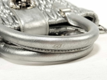 Miu Miu Miu Nappa Handbag with Crystal Jewel and Silver Accents