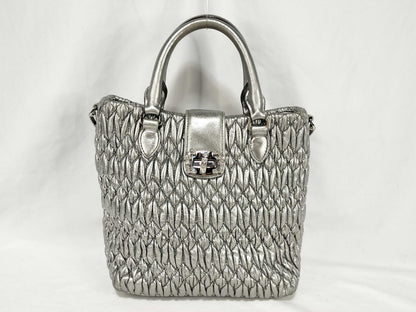 Miu Miu Miu Nappa Handbag with Crystal Jewel and Silver Accents