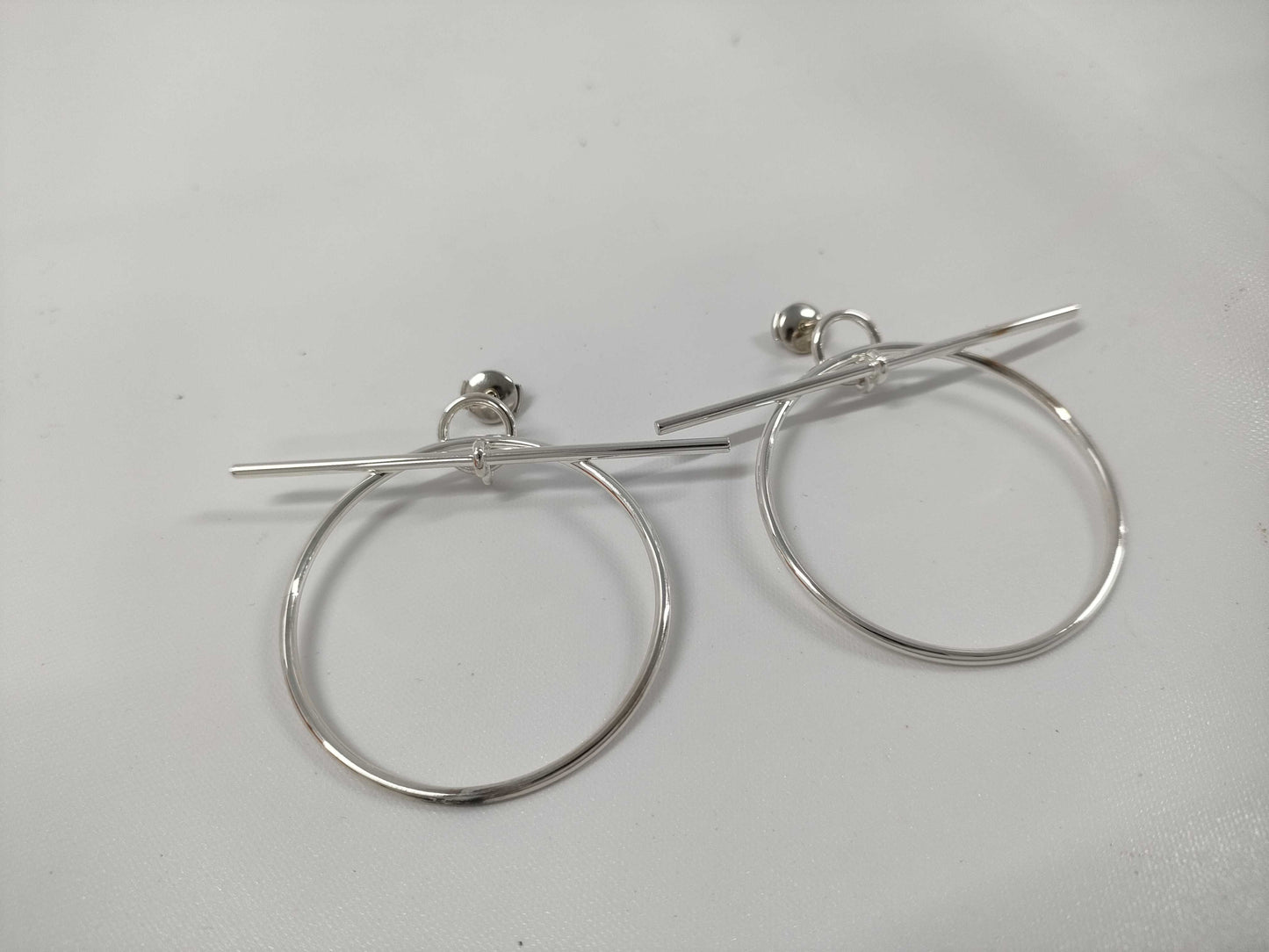 HERMES Loop MM Silver Earrings 25S009387 Earrings