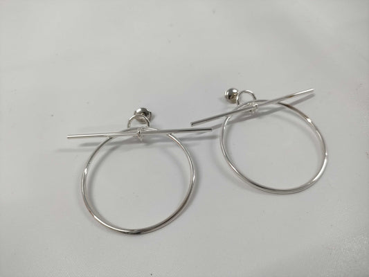 HERMES Loop MM Silver Earrings 25S009387 Earrings