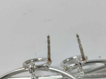 HERMES Loop MM Silver Earrings 25S009387 Earrings