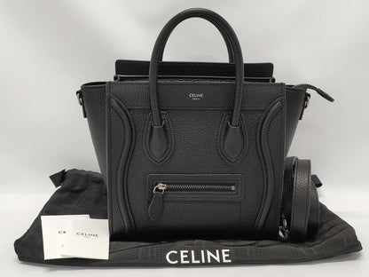 CELINE Luggage Bag Nano Shopper Black Handbag