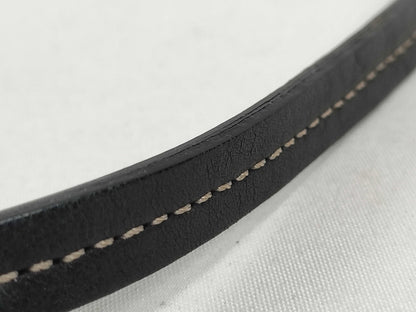 COACH Black Leather Handbag with Dust Bag and Logo Charm