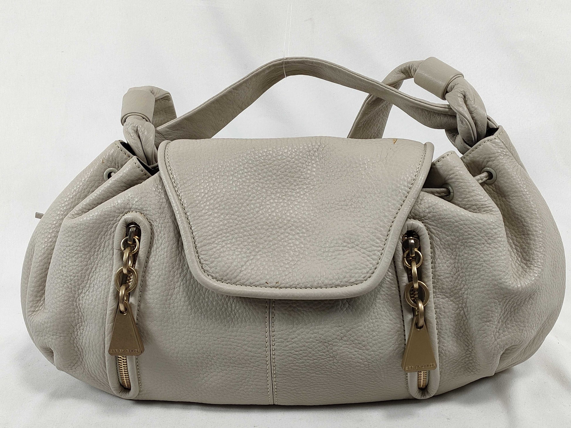 SEE BY CHLOE One-Shoulder Bag in Off-White Leather