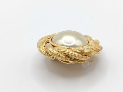 CHANEL Faux Pearl Earrings