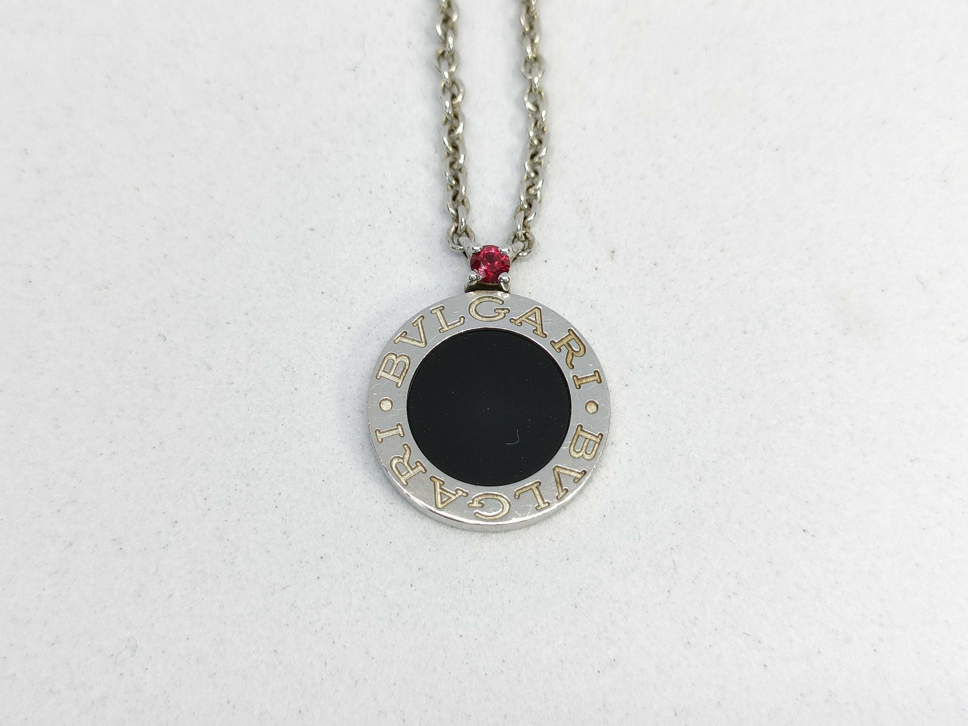 BVLGARI BVLGARI/BVLGARI BVLGARI/356910/Save the Children Necklace/SV925/Ag925/Approx. 7.7g/Ruby/Onyx/P6FR4X Necklace