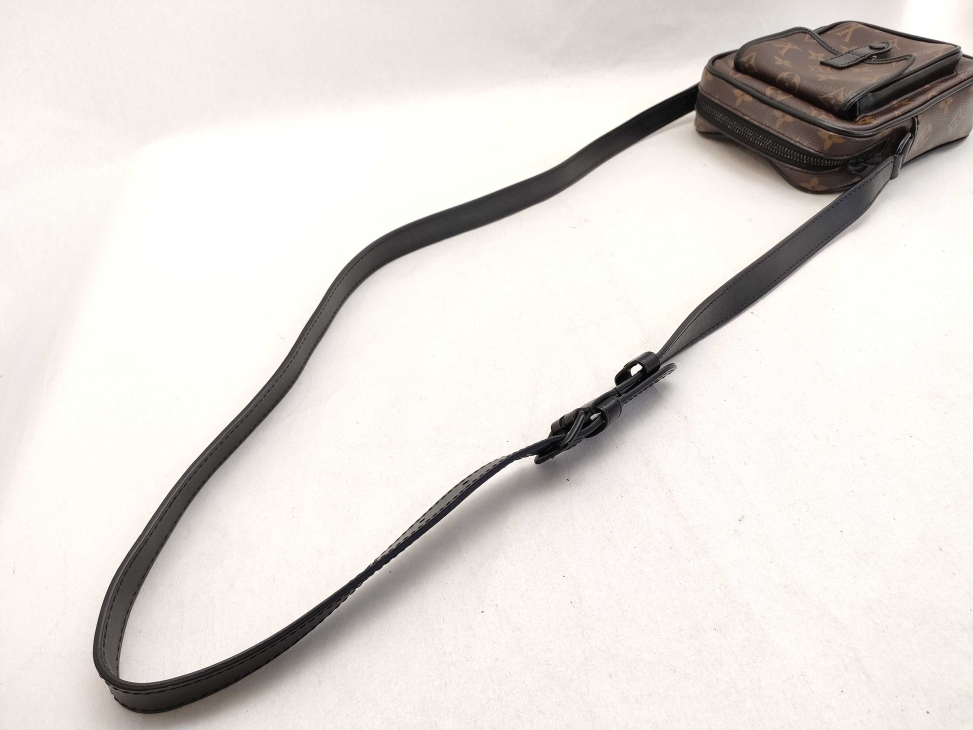 LOUIS VUITTON Monogram Macassar Christopher Wearable Wallet M69404 Brown x Black Shoulder Bag