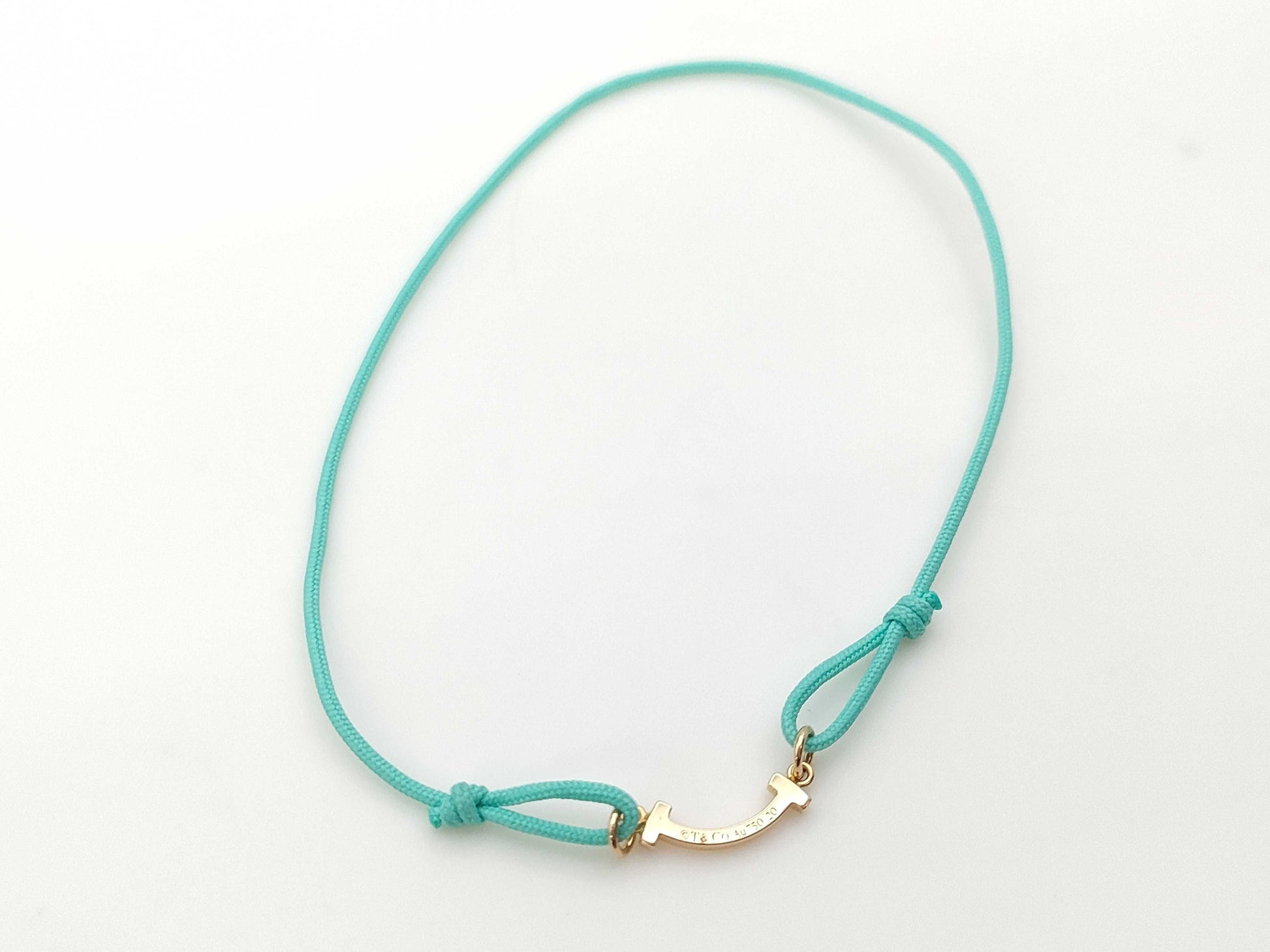 Tiffany & Co. T Smile Cord #20 Au750 0.8g Bracelet/Bangle 
