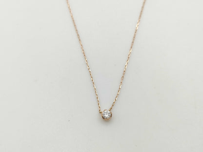 4℃ Clear Stone K10 0.8g Necklace 