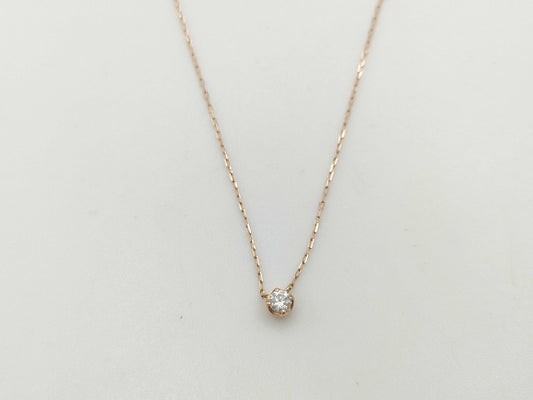 4℃ Clear Stone K10 0.8g Necklace 
