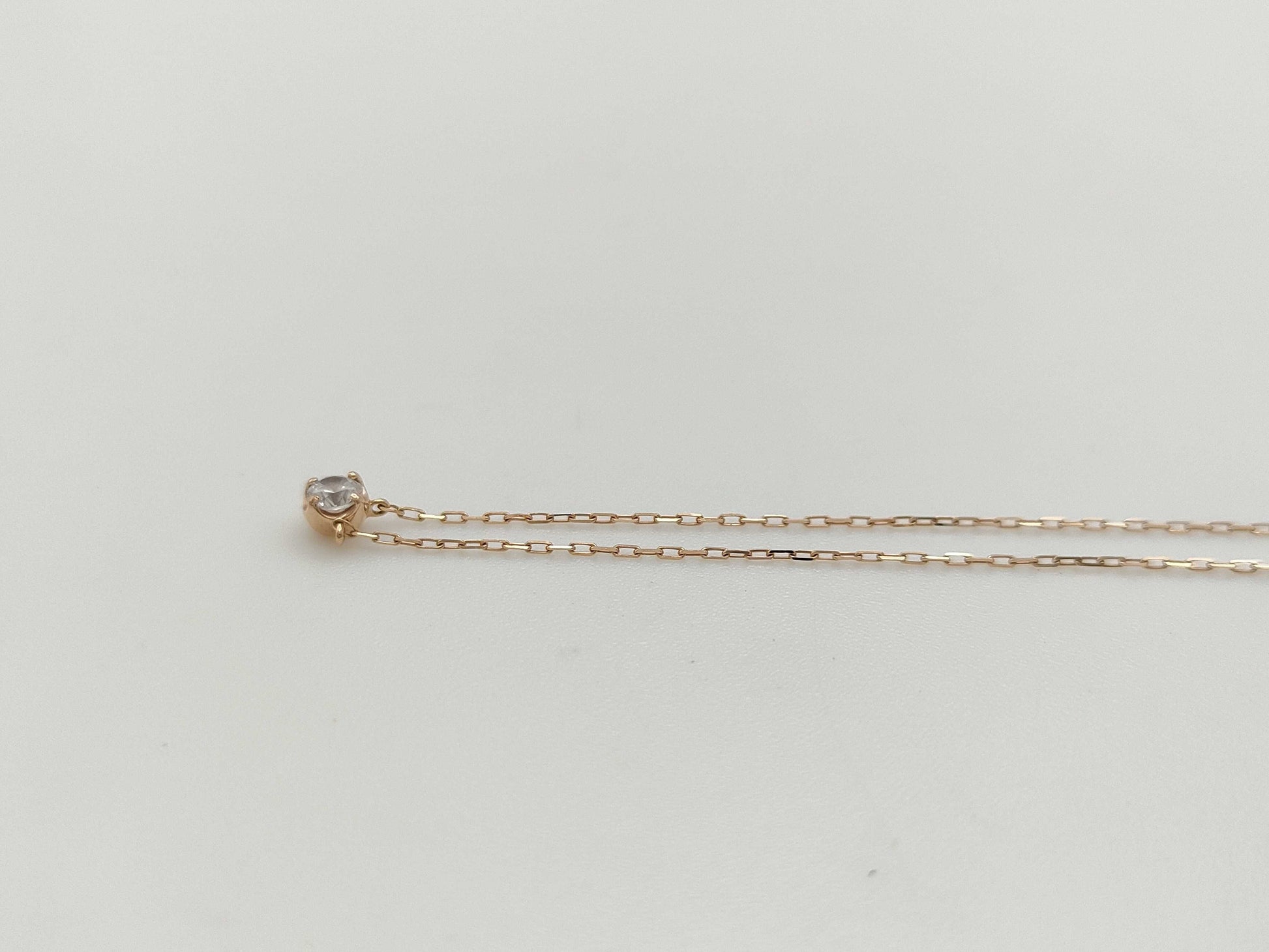 4℃ Clear Stone K10 0.8g Necklace 