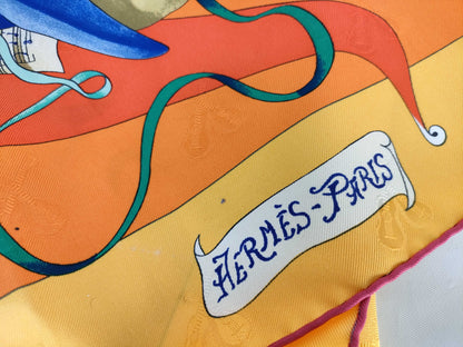 HERMES Carré Hermes Scarf Carré 90 LE CARNAVAL DE VENISE Venice Carnival Orange Other Accessories