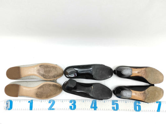 Salvatore Ferragamo Vara Ribbon Crocodile Embossed Leather Pumps, Set of 3