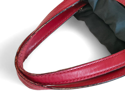 GUCCI GUCCI Ghost Collection Red Logo Leather Backpack Shoulder Bag