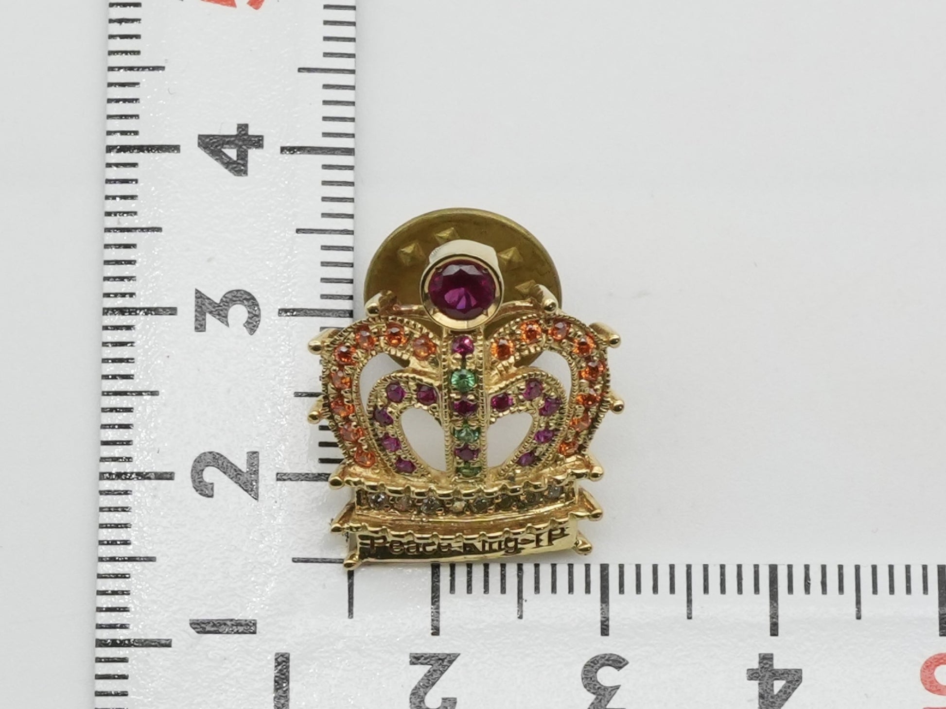 Colored Stone Multi Diamond K14 3.5g Brooch 