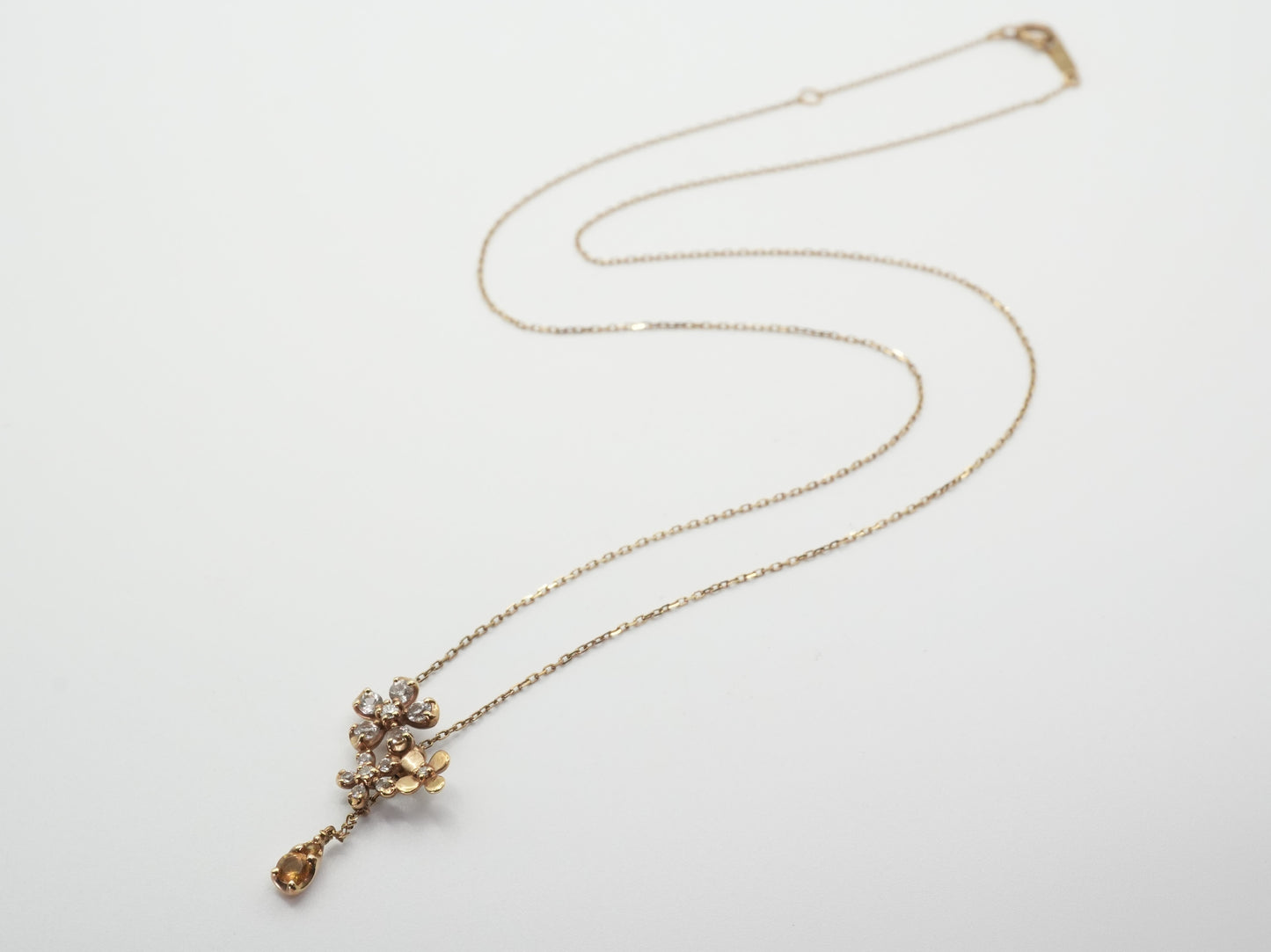 Vendome Aoyama Colored Stone, Clear Stone, Diamond, K10 1.4g Necklace 