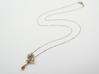 Vendome Aoyama Colored Stone, Clear Stone, Diamond, K10 1.4g Necklace 