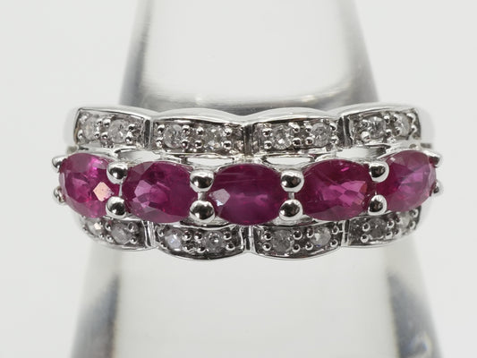 Ruby and Diamond 14K Gold Ring, 2.7g 